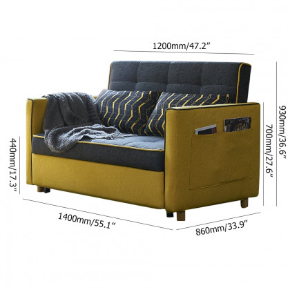 HMR - 2 Seat 55.1"W Convertible Sofa Bed