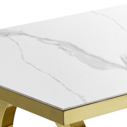 HMR - 78.7" Affordable Luxury Modern Rectangle Sintered Stone Dining Table Seats 6-8 People