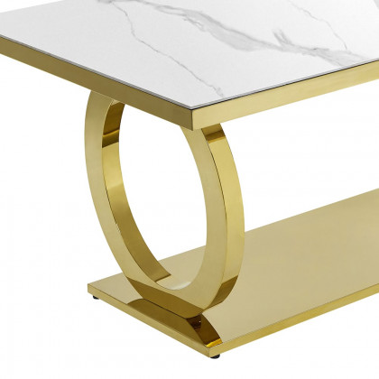 HMR - 78.7" Affordable Luxury Modern Rectangle Sintered Stone Dining Table Seats 6-8 People