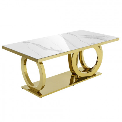 HMR - 78.7" Affordable Luxury Modern Rectangle Sintered Stone Dining Table Seats 6-8 People