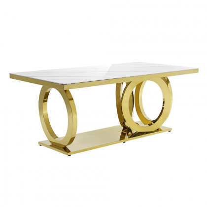 HMR - 78.7" Affordable Luxury Modern Rectangle Sintered Stone Dining Table Seats 6-8 People