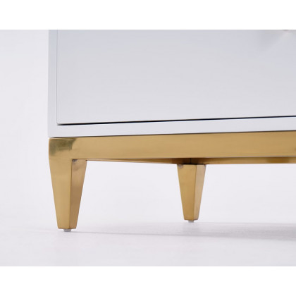 HMR - 59" Rectangle Sideboard Buffet Tempered Glass Top Cabinet 4 Doors & 2 Shelves