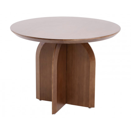 HMR Modern Wood Round Dining Table - Walnut, 39.4 (Seats 2-4 People)