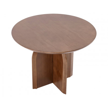 HMR Modern Wood Round Dining Table - Walnut, 39.4 (Seats 2-4 People)