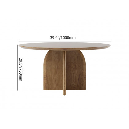 HMR Modern Wood Round Dining Table - Walnut, 39.4 (Seats 2-4 People)