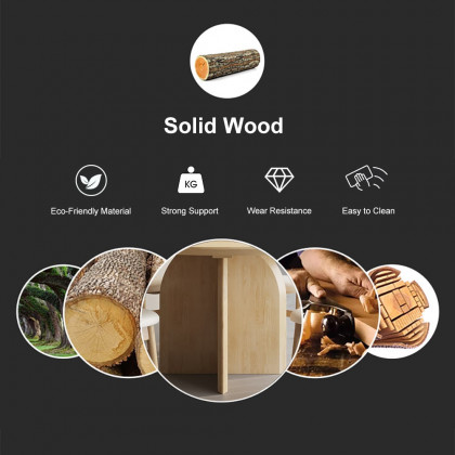 HMR Modern Wood Round Dining Table - Natural, 59.1" (Seats 6-8 People)