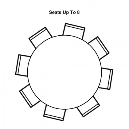 HMR Modern Wood Round Dining Table - Natural, 59.1" (Seats 6-8 People)