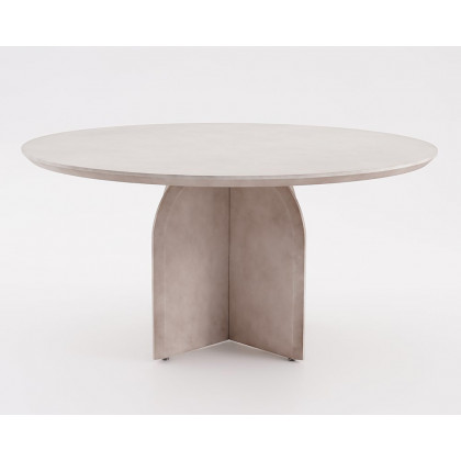 HMR Modern Wood Round Dining Table - Gray, 59.1" (Seats 6-8 People)