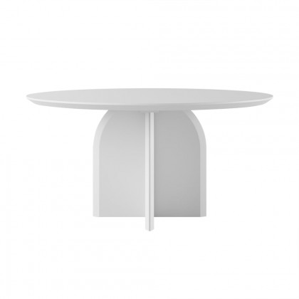 HMR Modern Wood Round Dining Table - White, 39.4 (Seats 2-4 People)