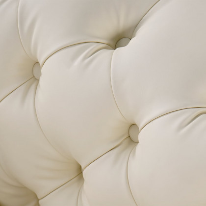 HMR - Wovent Modern Beige Faux Leather Tufted Sofa & Loveseat Living Room Set of 3
