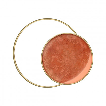 HMR - 3D Metal Wall Decor Overlapping Round in White and Brown