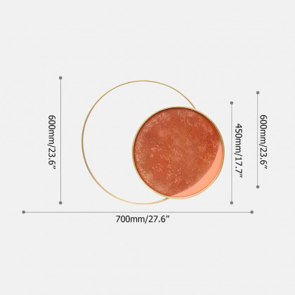 HMR - 3D Metal Wall Decor Overlapping Round in White and Brown