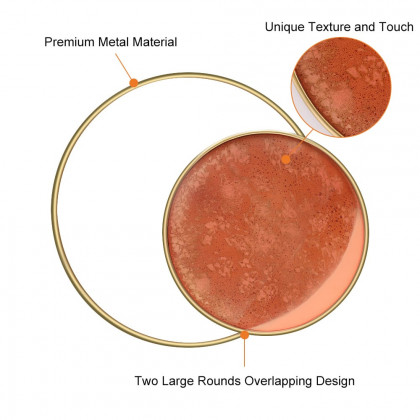 HMR - 3D Metal Wall Decor Overlapping Round in White and Brown