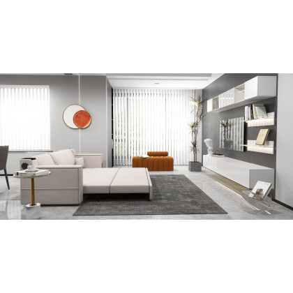 HMR - 3D Metal Wall Decor Overlapping Round in White and Brown