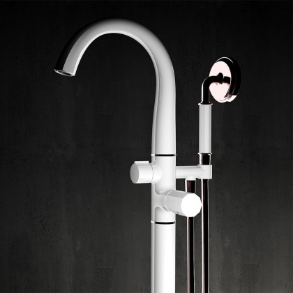 HMR - Missic Freestanding Tub Filler Faucet with Handheld Shower Solid Brass