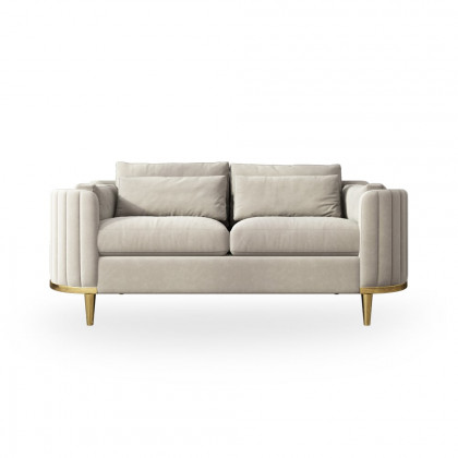 HMR - Modern Living Room Sets Gray Velvet Upholstered Chair & Loveseat & Sofa 3-Pieces