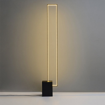 HMR - Metal LED Floor Lamp Rectangular Standing lamp with Black Base