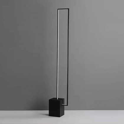 HMR - Metal LED Floor Lamp Rectangular Standing lamp with Black Base