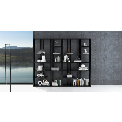 HMR - Metal LED Floor Lamp Rectangular Standing lamp with Black Base