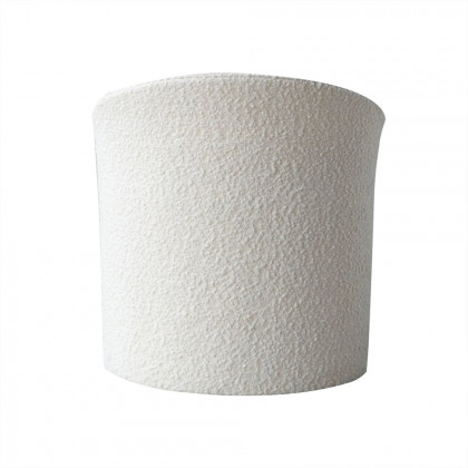 HMR - Modern White Round Lamb Wool Vanity Stool with Backrest