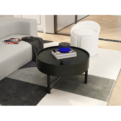 HMR - Modern White Round Lamb Wool Vanity Stool with Backrest