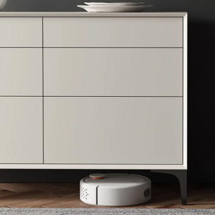 HMR - 47.2" Minimalist Off White Dresser Accent 6-Drawer Cabinet