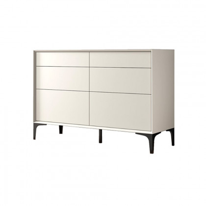 HMR - 47.2" Minimalist Off White Dresser Accent 6-Drawer Cabinet