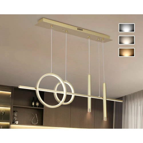 HMR Geometric Kitchen Island Light Metal Pendant Light - Gold