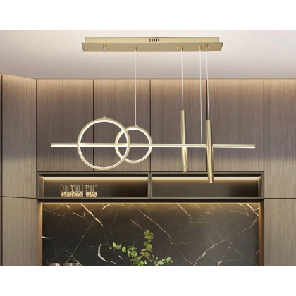HMR Geometric Kitchen Island Light Metal Pendant Light - Gold