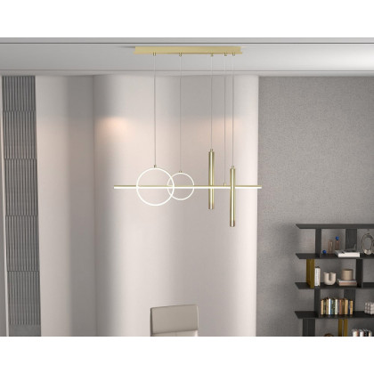 HMR Geometric Kitchen Island Light Metal Pendant Light - Gold