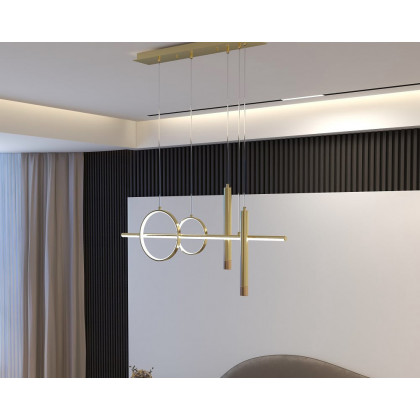 HMR Geometric Kitchen Island Light Metal Pendant Light - Gold