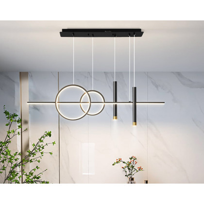 HMR Geometric Kitchen Island Light Metal Pendant Light - Black