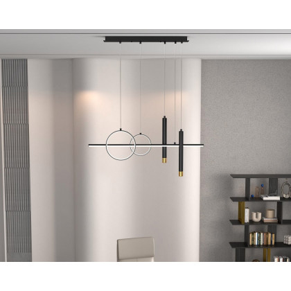 HMR Geometric Kitchen Island Light Metal Pendant Light - Black