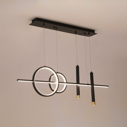 HMR Geometric Kitchen Island Light Metal Pendant Light - Black
