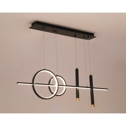 HMR Geometric Kitchen Island Light Metal Pendant Light - Black