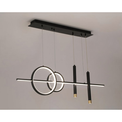 HMR Geometric Kitchen Island Light Metal Pendant Light - Black