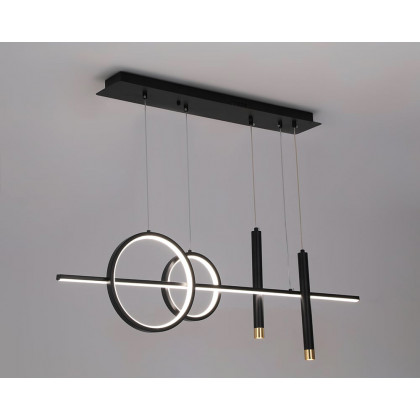 HMR Geometric Kitchen Island Light Metal Pendant Light - Black