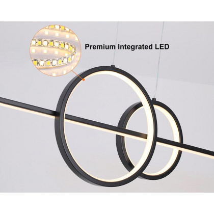 HMR Geometric Kitchen Island Light Metal Pendant Light - Black