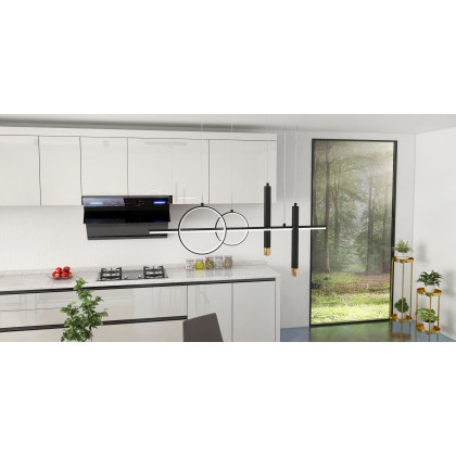 HMR Geometric Kitchen Island Light Metal Pendant Light - Black