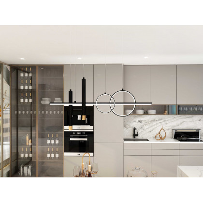 HMR Geometric Kitchen Island Light Metal Pendant Light - Black