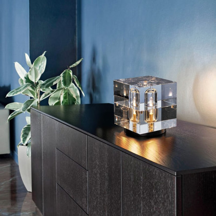HMR - Postmodern Creative Square Crystal Glass Table Lamp 1 Light On / Off Switch