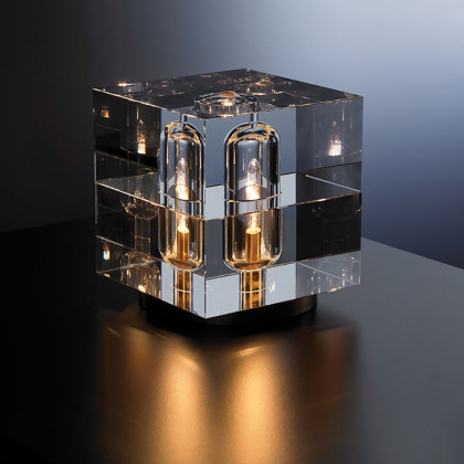 HMR - Postmodern Creative Square Crystal Glass Table Lamp 1 Light On / Off Switch