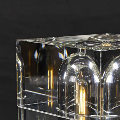 HMR - Postmodern Creative Square Crystal Glass Table Lamp 1 Light On / Off Switch