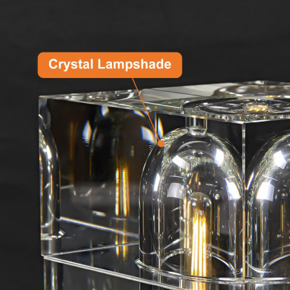 HMR - Postmodern Creative Square Crystal Glass Table Lamp 1 Light On / Off Switch