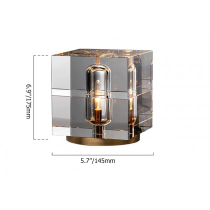 HMR - Postmodern Creative Square Crystal Glass Table Lamp 1 Light On / Off Switch