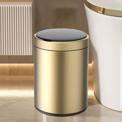 HMR - Automatic Touchless Sensor Stainless Steel Gold Trash Can 2.38 Gallon