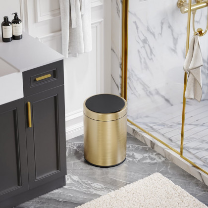 HMR - Automatic Touchless Sensor Stainless Steel Gold Trash Can 2.38 Gallon