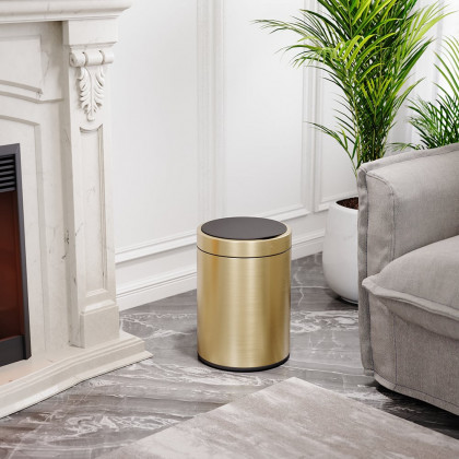 HMR - Automatic Touchless Sensor Stainless Steel Gold Trash Can 2.38 Gallon