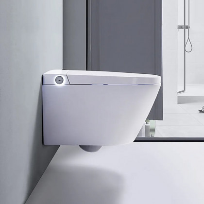 HMR Automatic Wall-Mounted Smart Bidet Toilet with In-Wall Tank - White