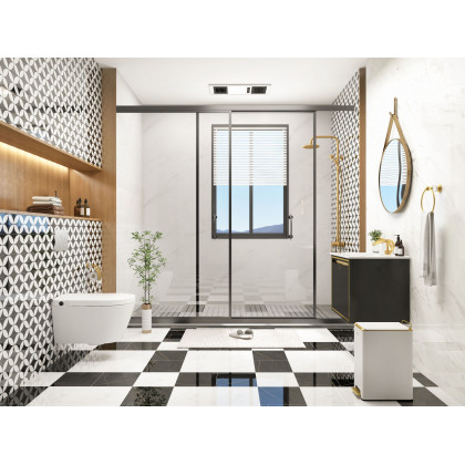 HMR Automatic Wall-Mounted Smart Bidet Toilet with In-Wall Tank - White